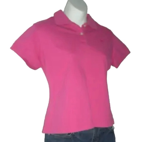 Lilly Pulitzer Polo Shirt Pink Barbie Prep School Mean Girls Preppy Tenniscore M - Picture 2 of 10